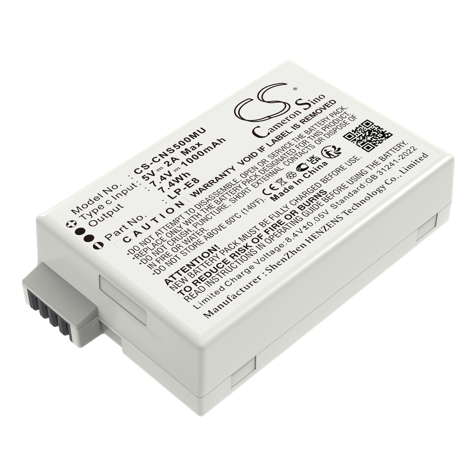 Batteri til kamera til Canon EF-S, EOS 550D, EOS 600D osv.