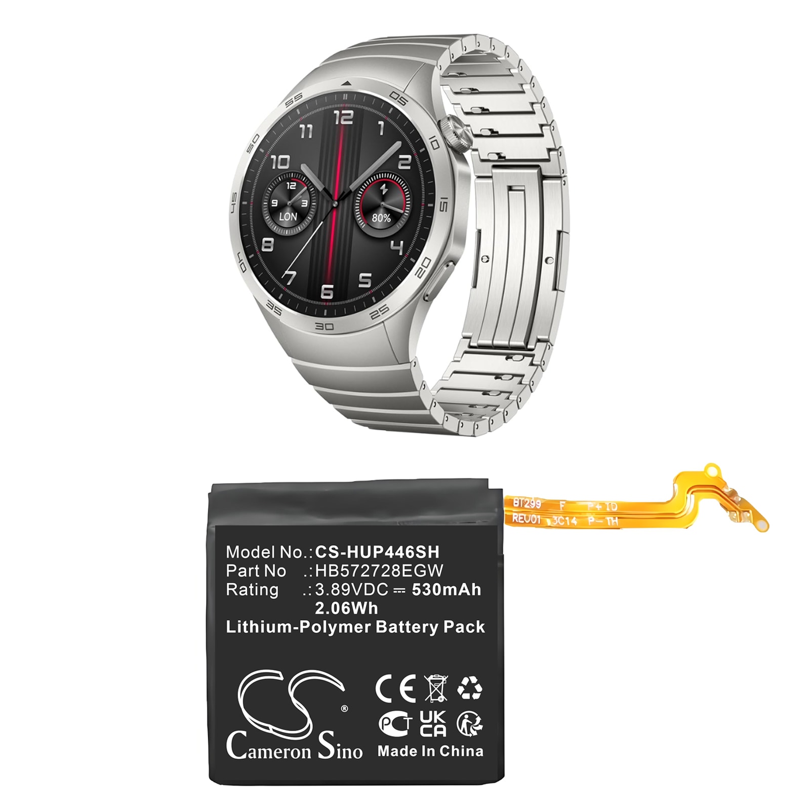Batteri til smartwatch til Huawei PNX-B19, Watch GT4 46mm