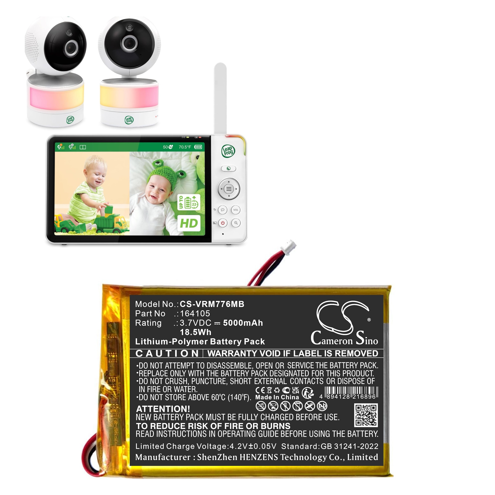 Batteri til BabyPhone til VTech LF915, LF920, LF930 HD og andre.