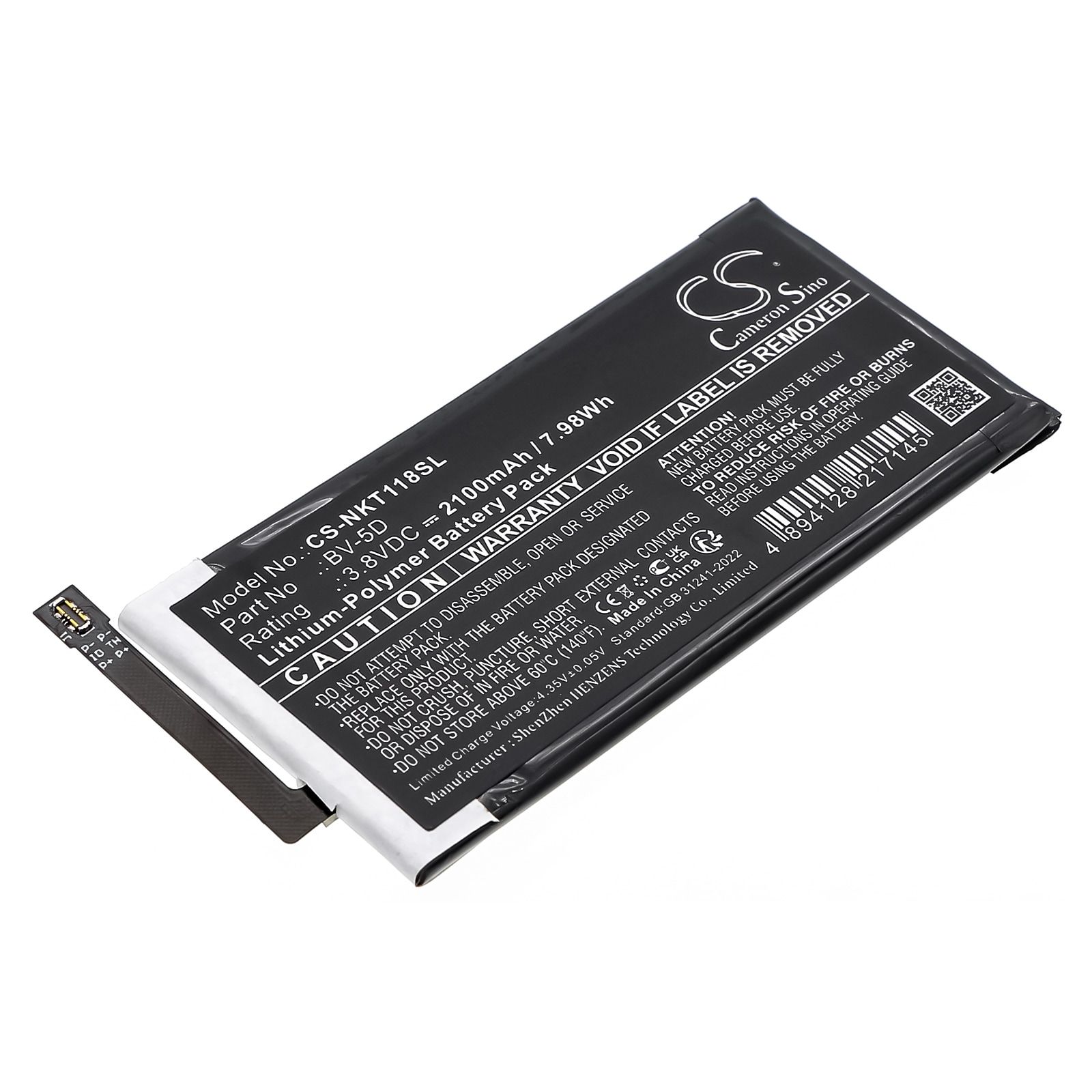Batteri til SmartPhone, mobil til Nokia 800 Tough, TA-1186, TA-1186/DS