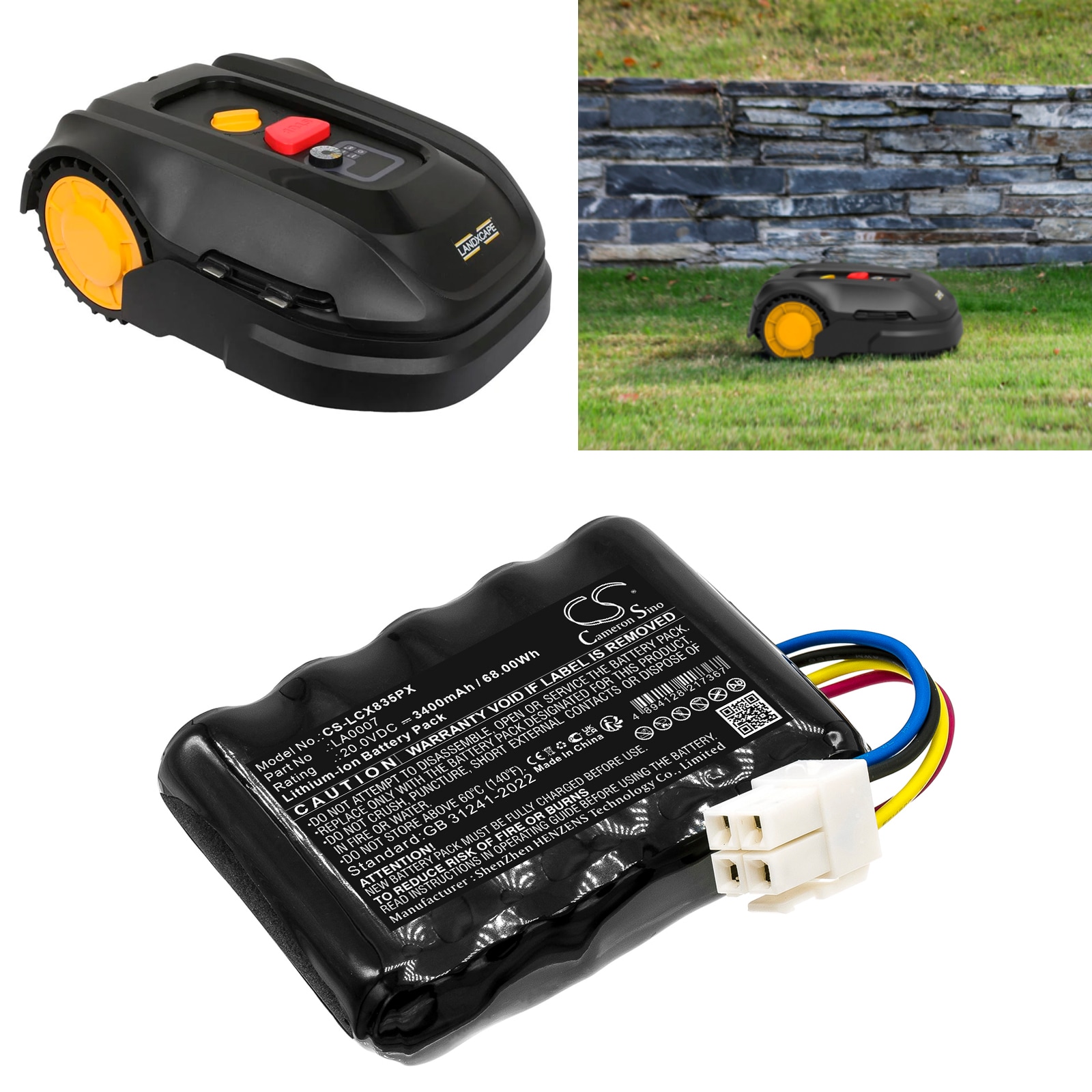 Batteri til plæneklippere af typen Landxcape CR208E, LX810i, LX812i m.fl.
