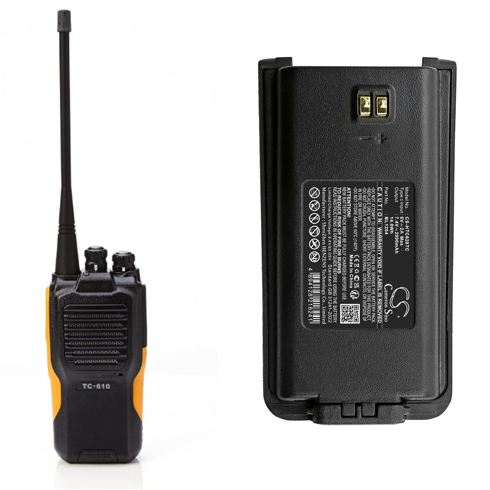 Batteri til tovejsradio til HYT TC-610, TC-610P, TC-610S osv.