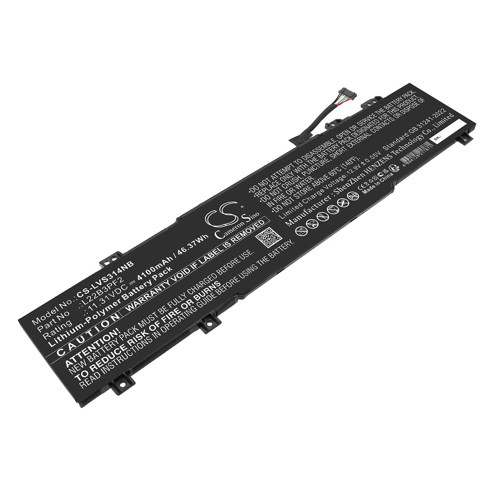 Batteri til notebook, bærbar computer til Lenovo IdeaPad Slim 3 14ABR8 82XL000JHH og andre.