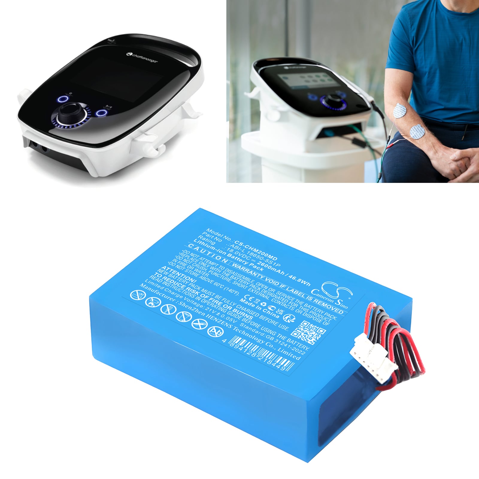Batteri til Medical til Chattanooga Intelect Legend 2 Ultrasound og andre