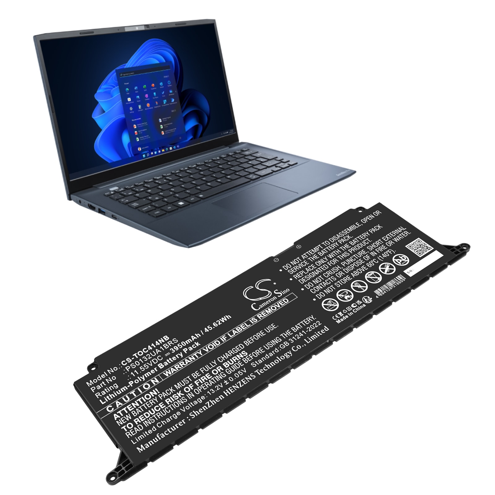 Batteri til notebook, bærbar computer til Dynabook Satellite Pro C40-K-00L007 og andre