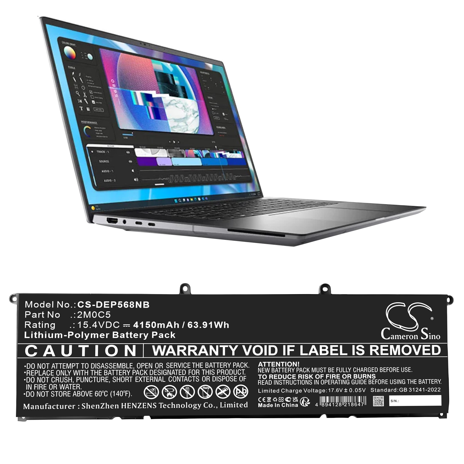 Batteri til notebook, bærbar computer til DELL Precision 5680