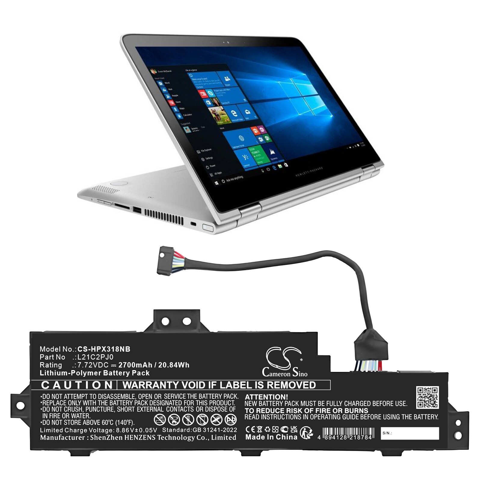 Batteri til notebook, bærbar computer til Lenovo Pavilion x360 13-u018TU
