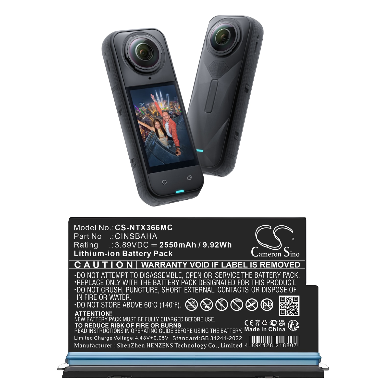 Batteri til kamera til Insta360 One X5
