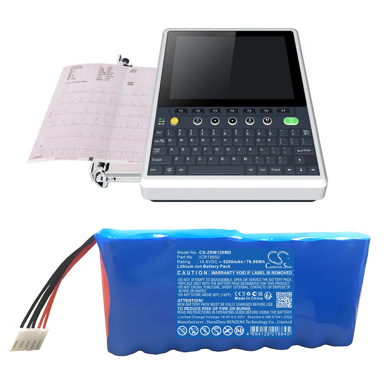 Batteri til medicinsk udstyr til Zoncare iMAC 120B