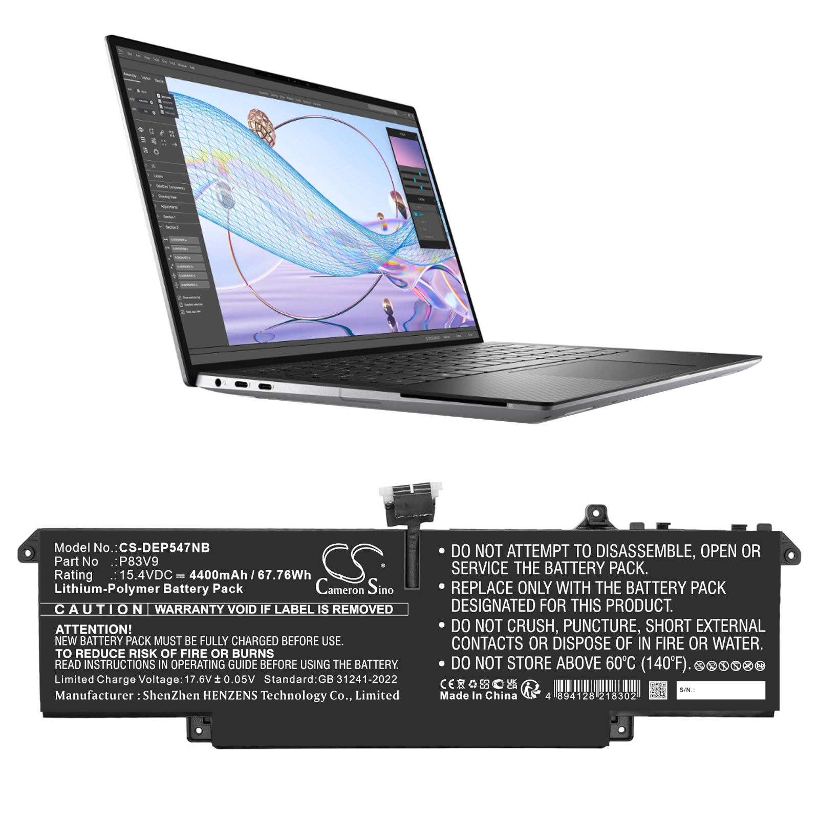 Batteri til notebook, bærbar computer til DELL Precision 14 5470, Precision 5470