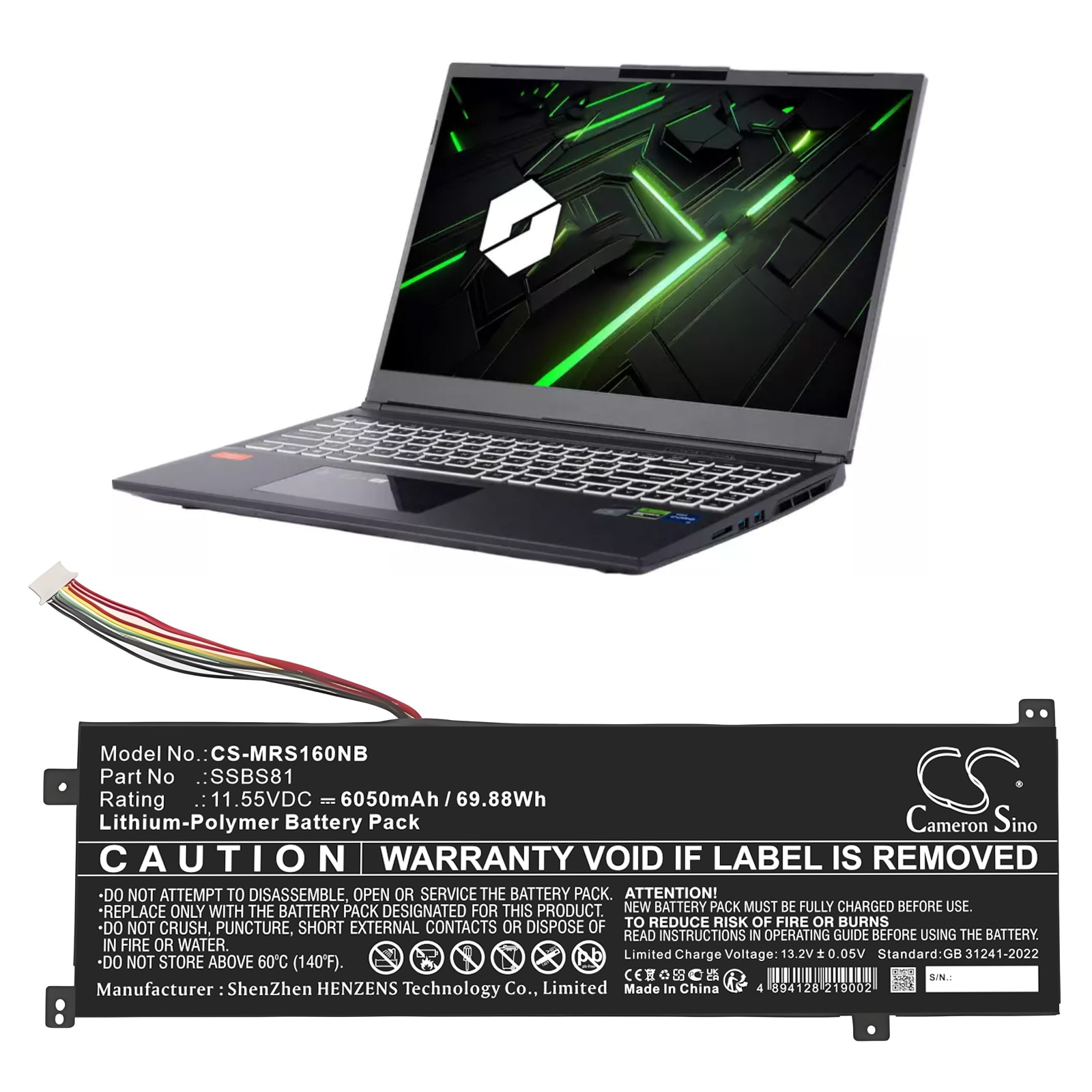 Batteri til notebook, laptop til Mechrevo 16 Pro, 16HD-5BB6U 16HDS-7BB6U og andre