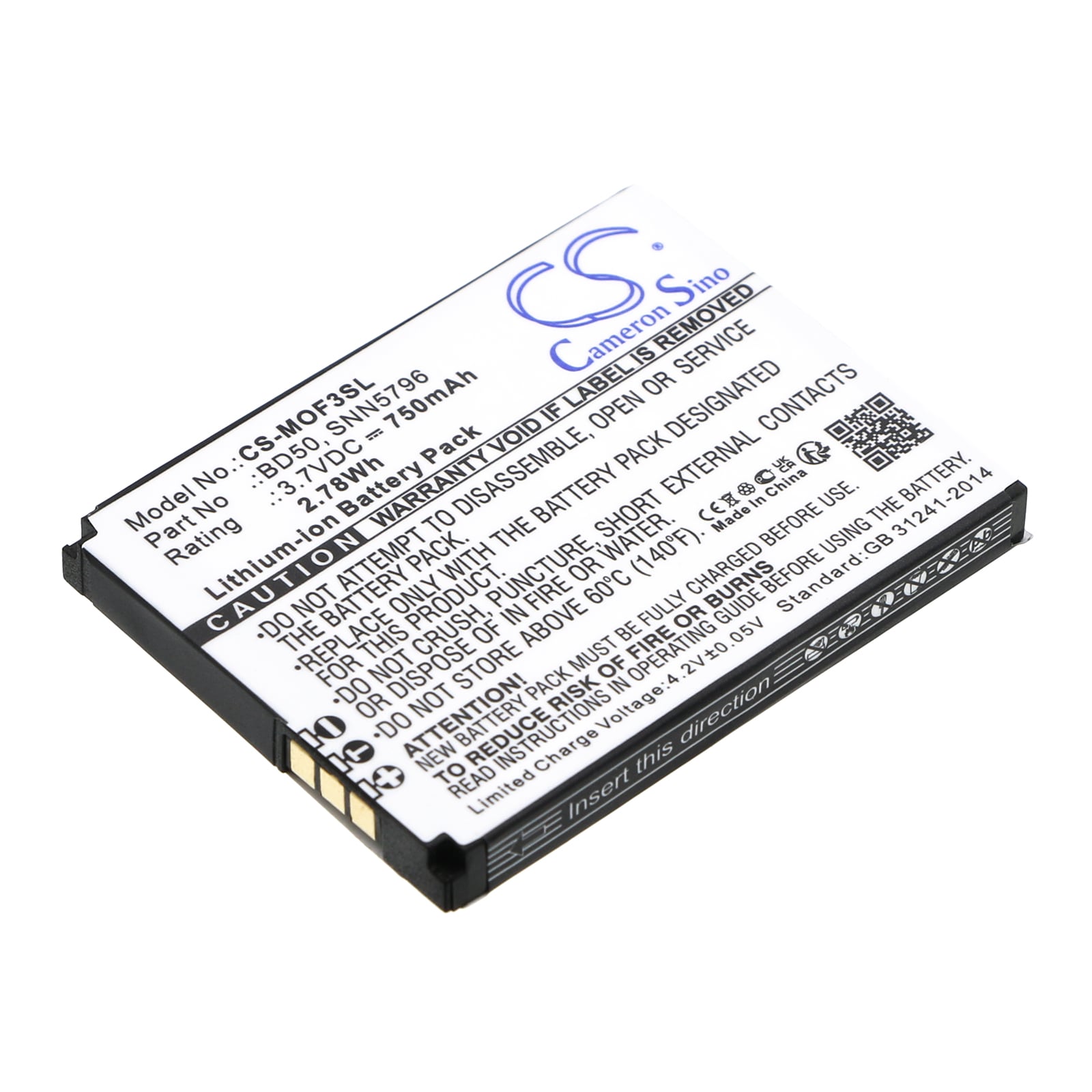 Batteri til SmartPhone, mobil til Motorola F3, F3C, EM325 og andre.