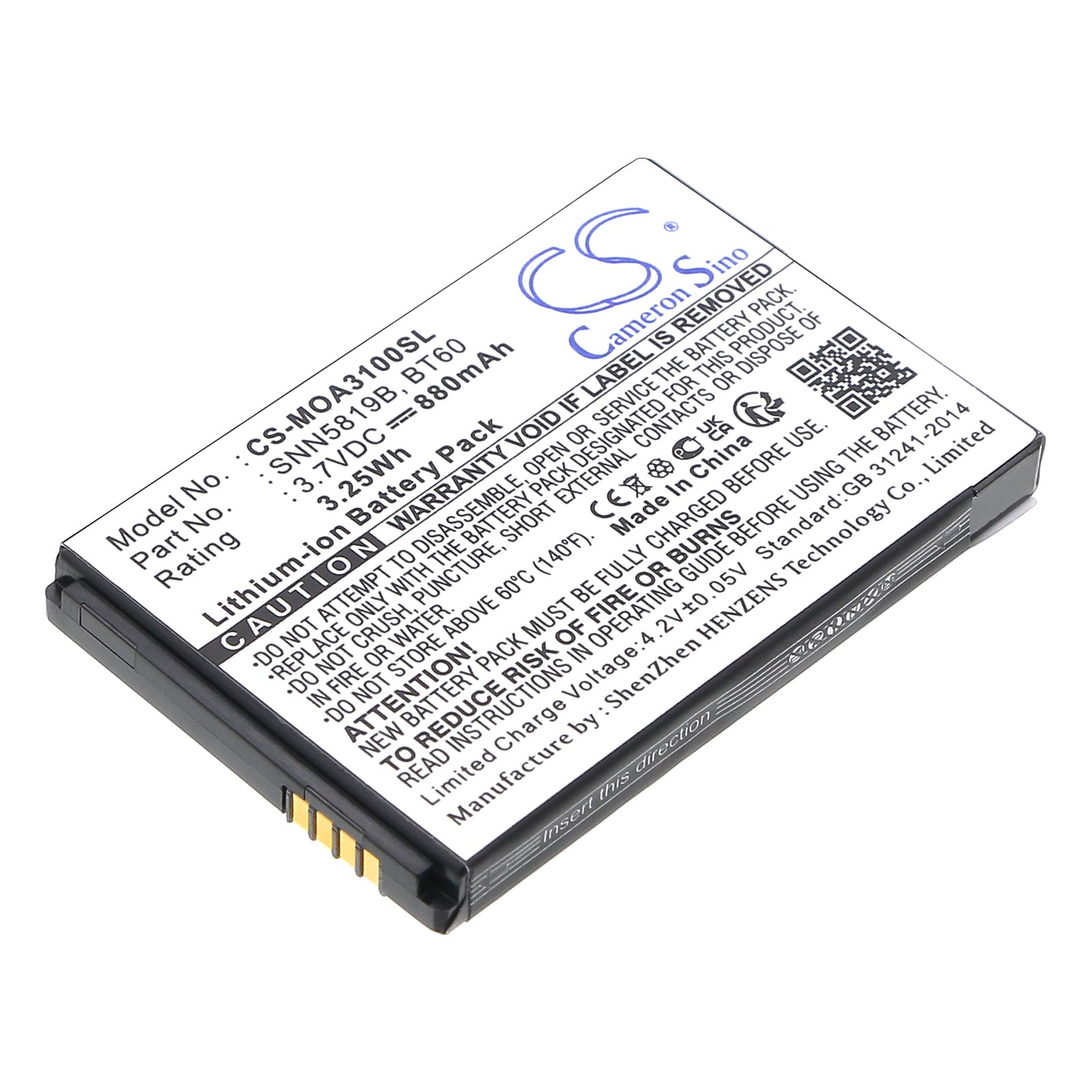 Batteri til SmartPhone, mobil til Motorola K1m, A3100, Evoke QA4 og andre.