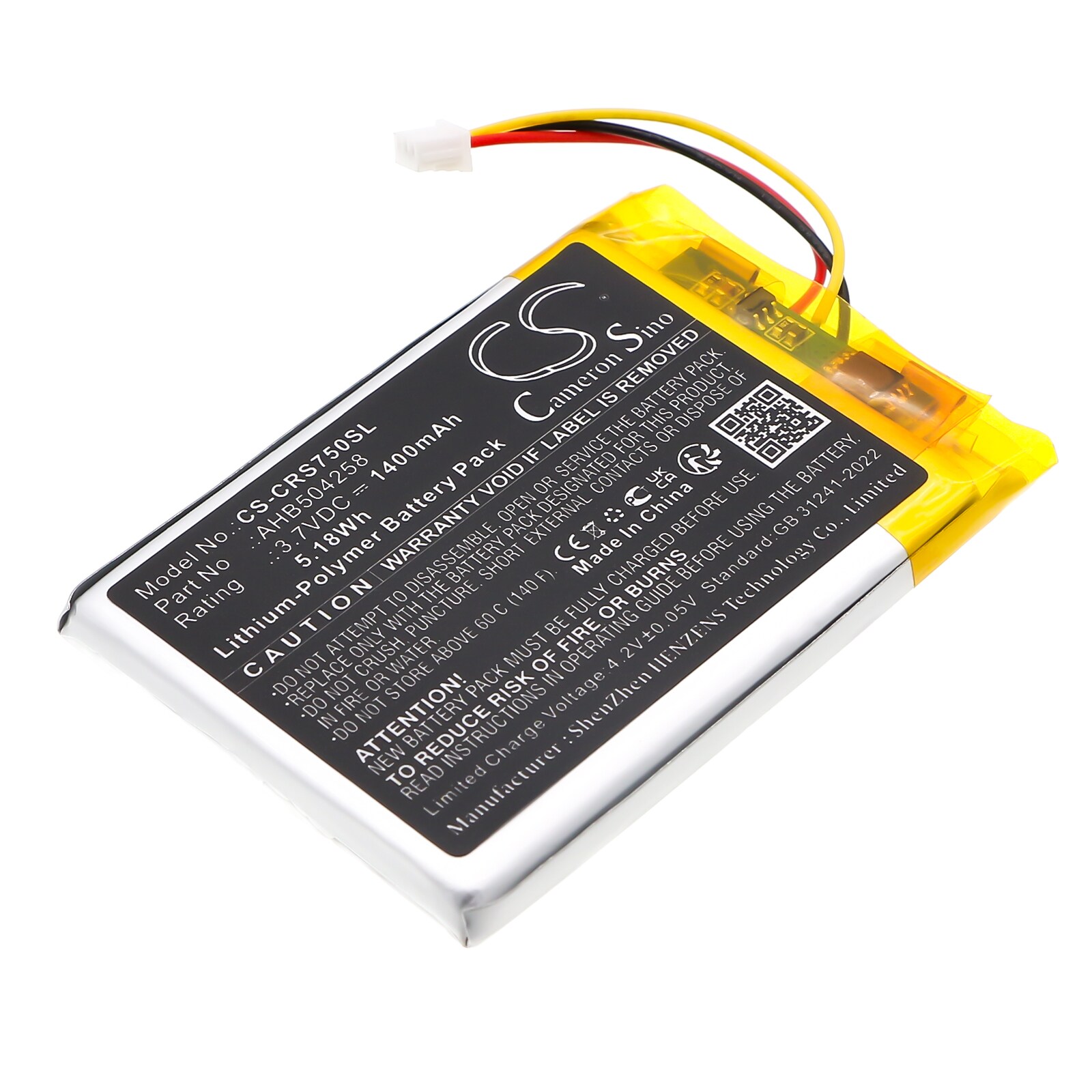 Batteri til trådløst headset til HS70, HS70SE, HS75 XB og andre.