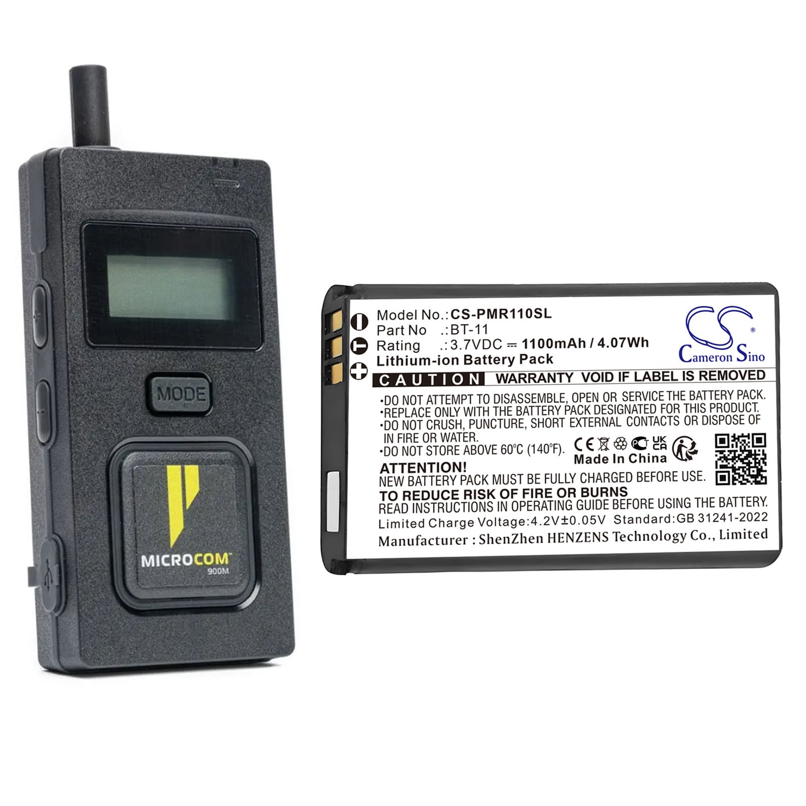 Batteri til højttaler til Pliant MicroCom M 900MHz, MicroCom M Beltpacks