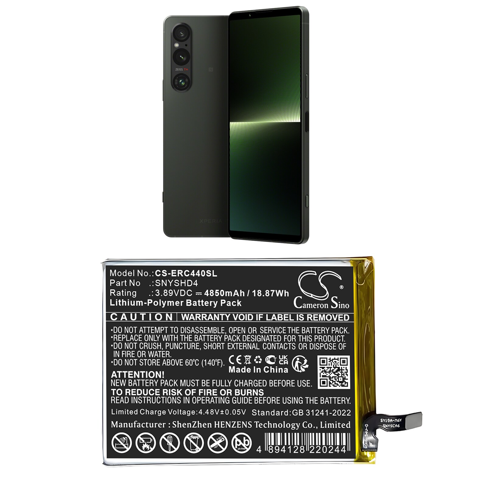 Batteri til SmartPhone, Mobil til Sony Xperia 1 V, Xperia 1 VI 5G