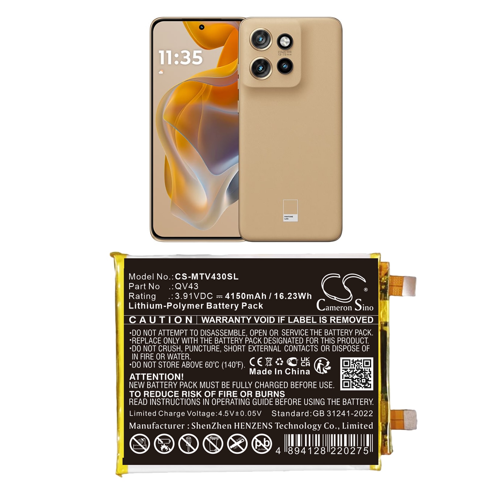 Batteri til SmartPhone, Mobil til Motorola Moto Edge 50 Neo 5G, Moto S50 5G og andre.