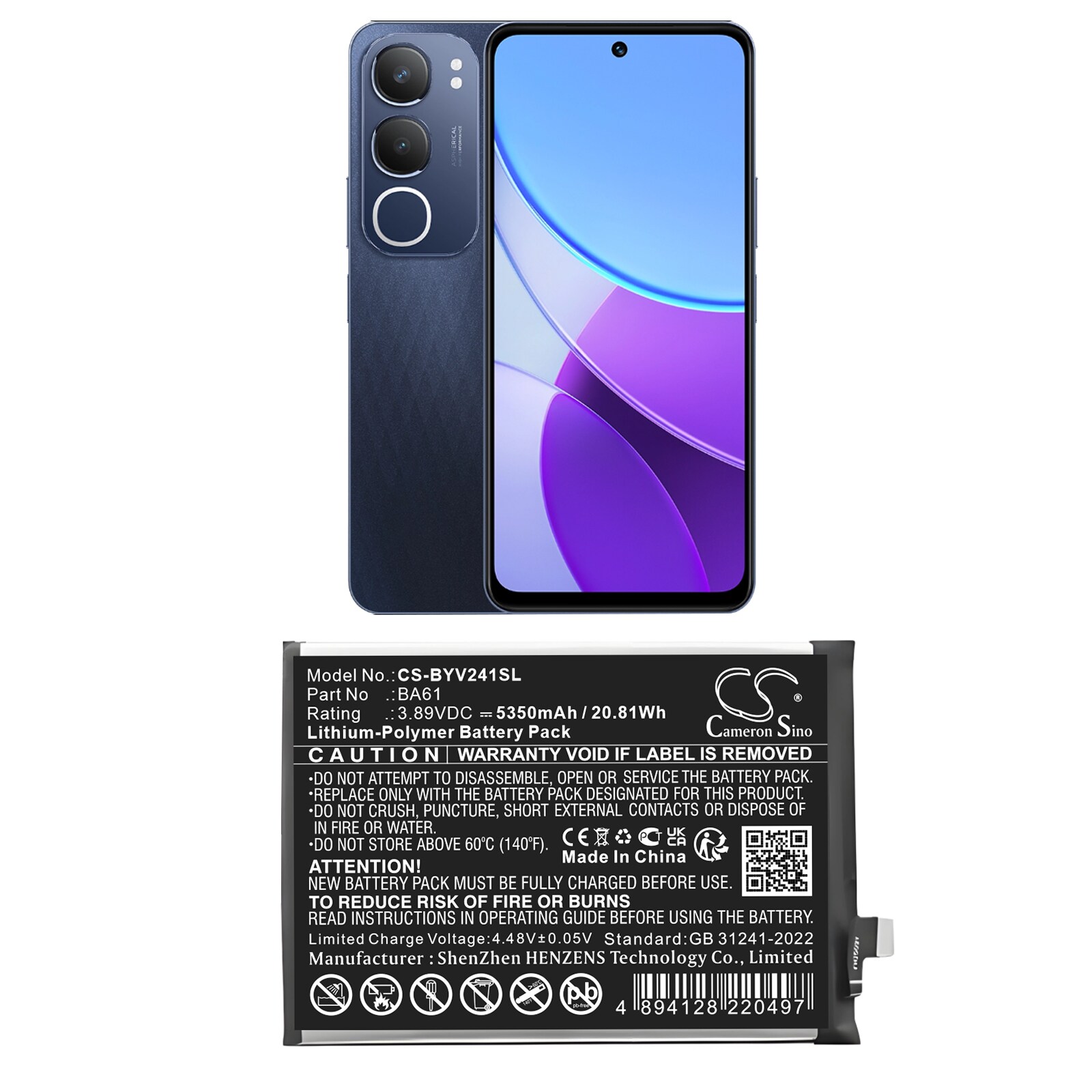 Batteri til SmartPhone, Mobil til VIVO V2419, Y19s