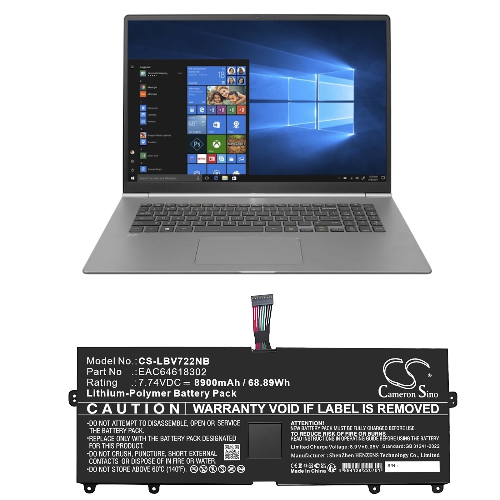Batteri til notebook, bærbar computer til LG 15Z90N, 15Z90P, 15Z990 og andre
