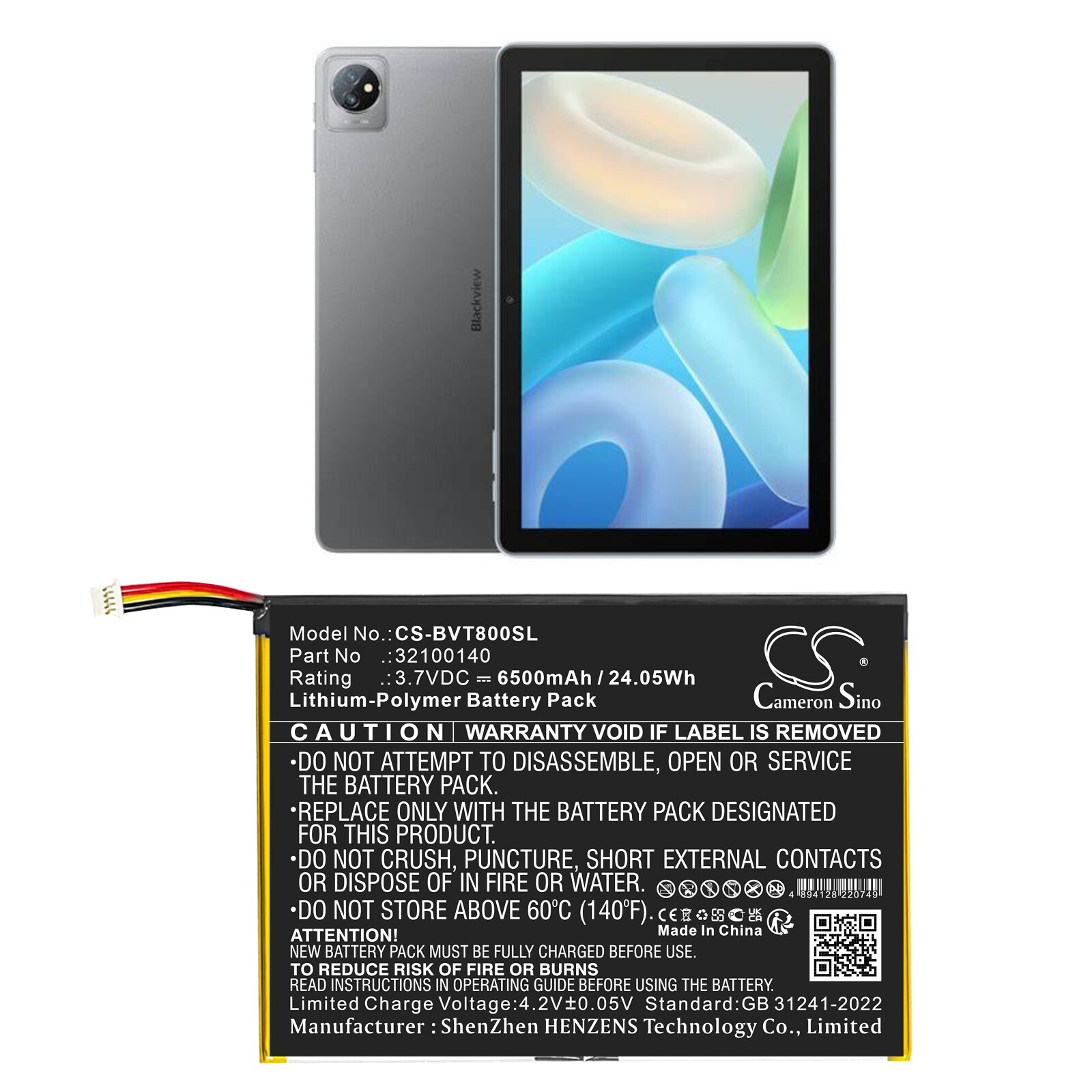 Batteri til tablet til Blackview Tab 8
