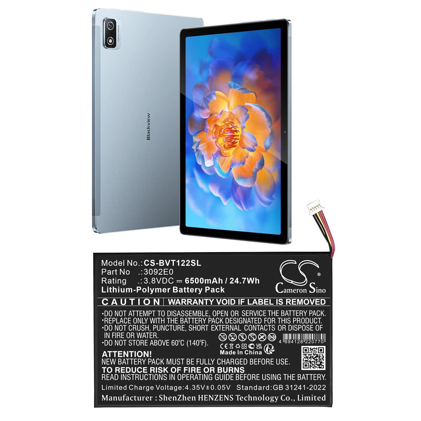 Batteri til tablet til Blackview Tab 12 Pro