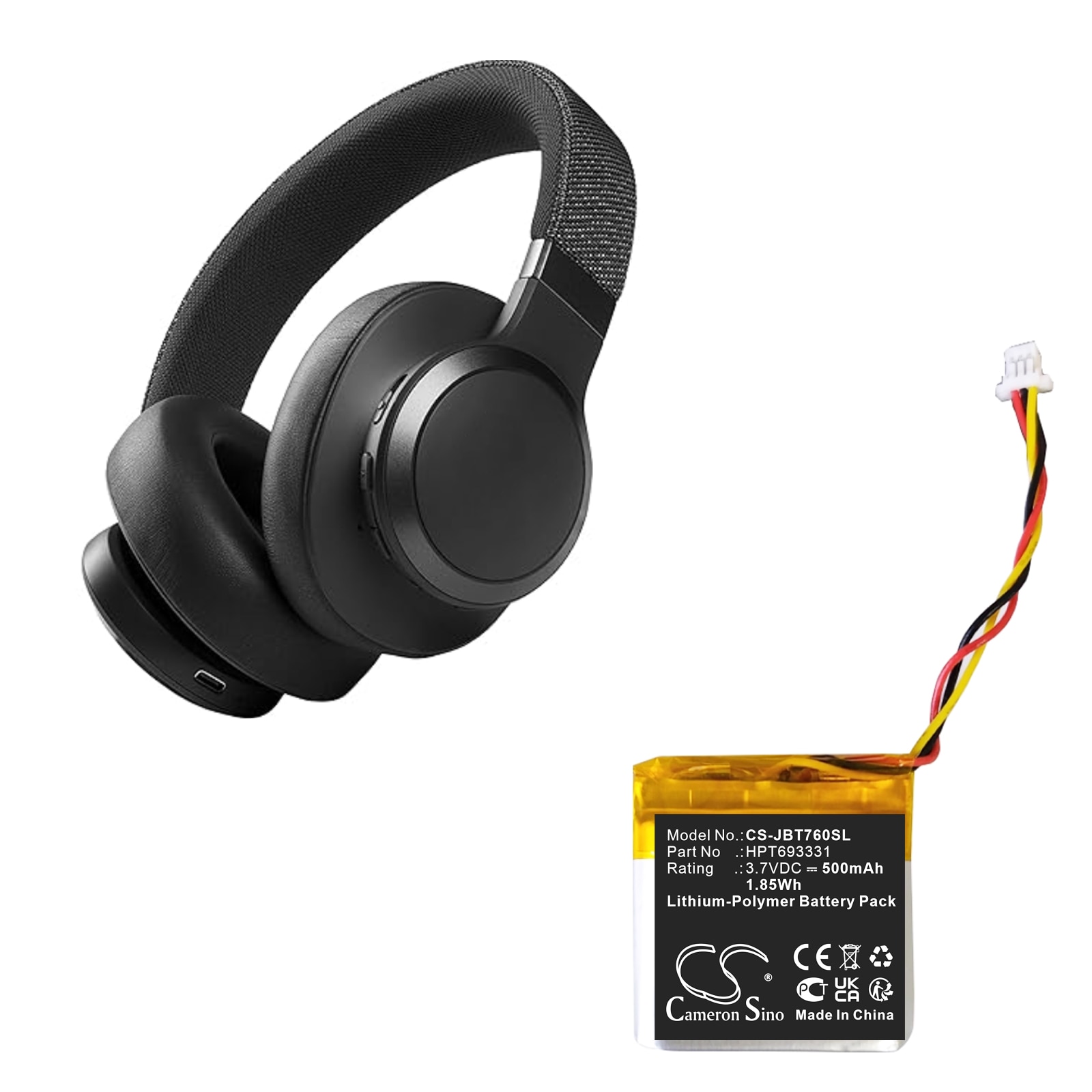 Batteri til trådløst headset til JBL Live 760NC, Tune 760NC