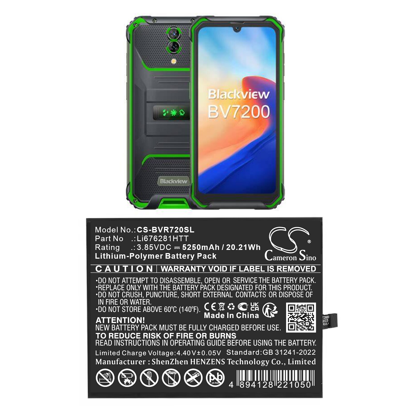 Batteri til SmartPhone, Mobil til Blackview BV7200