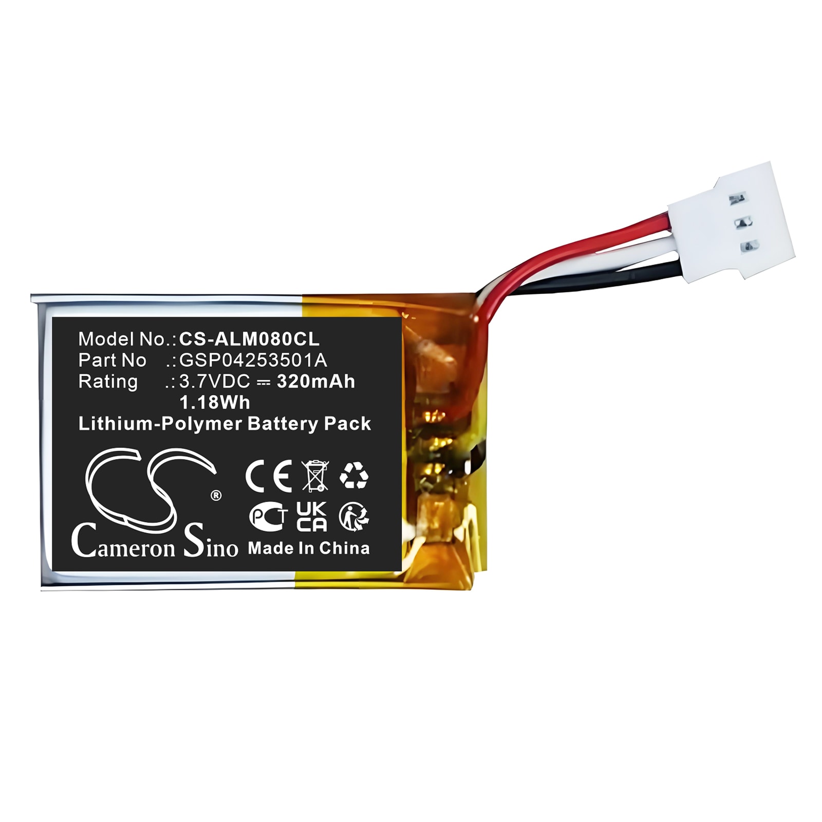 Batteri til trådløs telefon til Alcatel-Lucent 3MG08009AA, Wide Band 4.1 Bluetooth