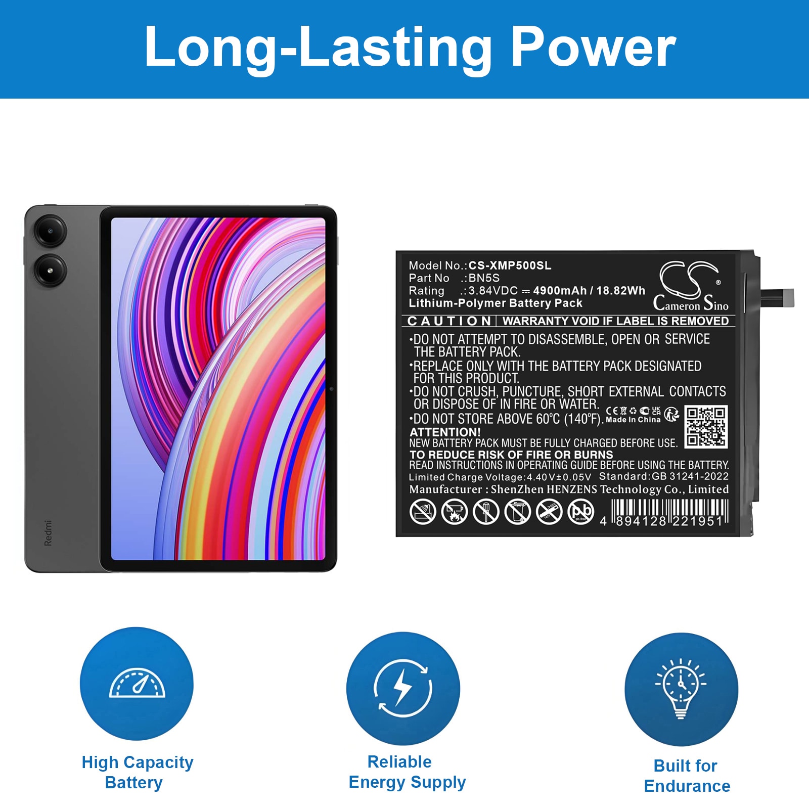 Batteri til tablet til Redmi Pad Pro