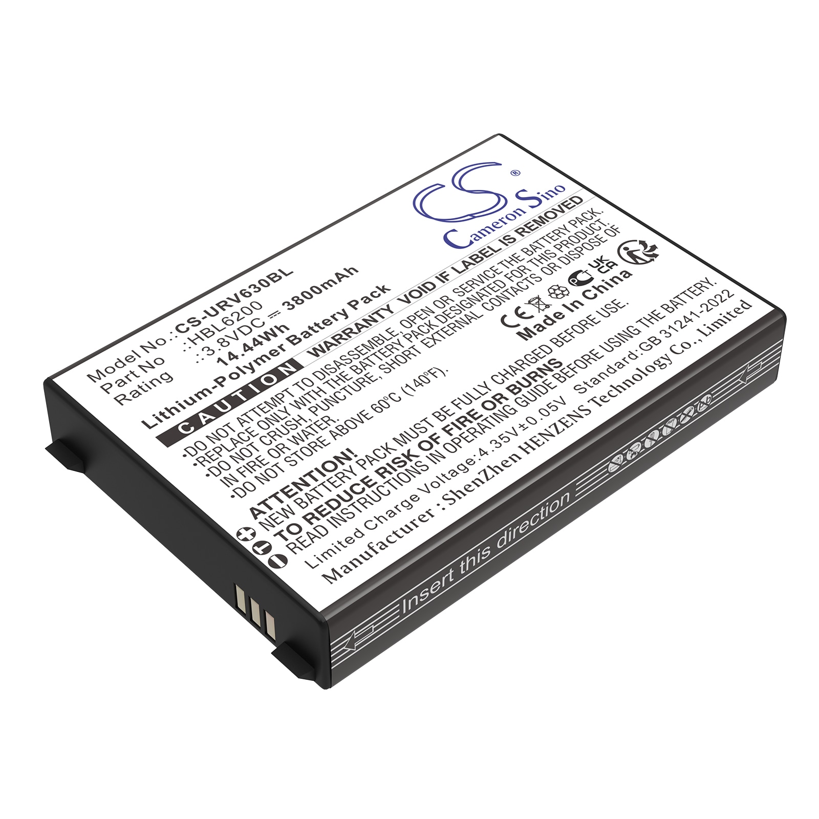 Batteri til stregkodescanner til Urovo i6200S, i6300A, i6292S