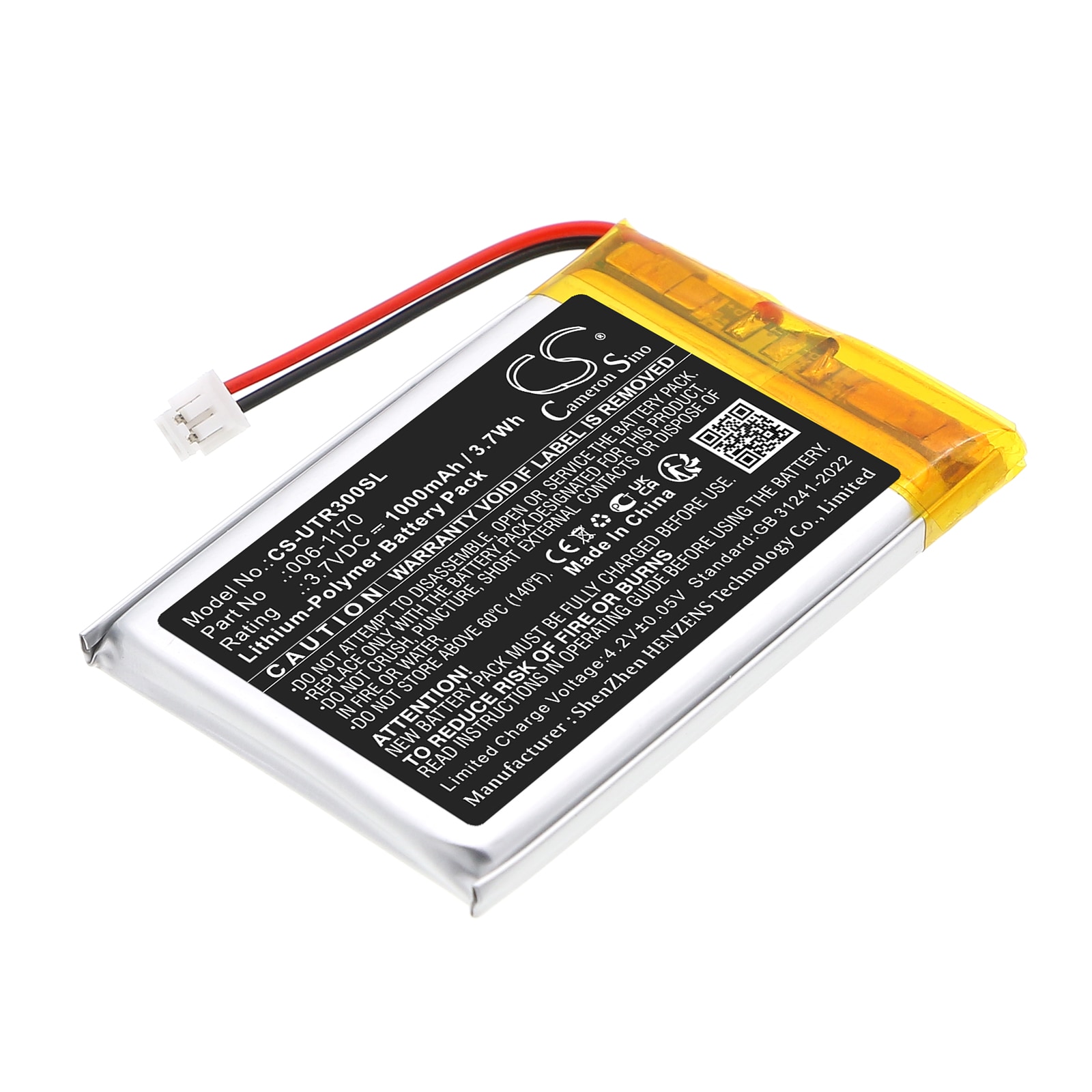 Batteri til trådløst headset til UltraCOM UltraCOM2, UltraCOM3, UltraCOM4 og andre