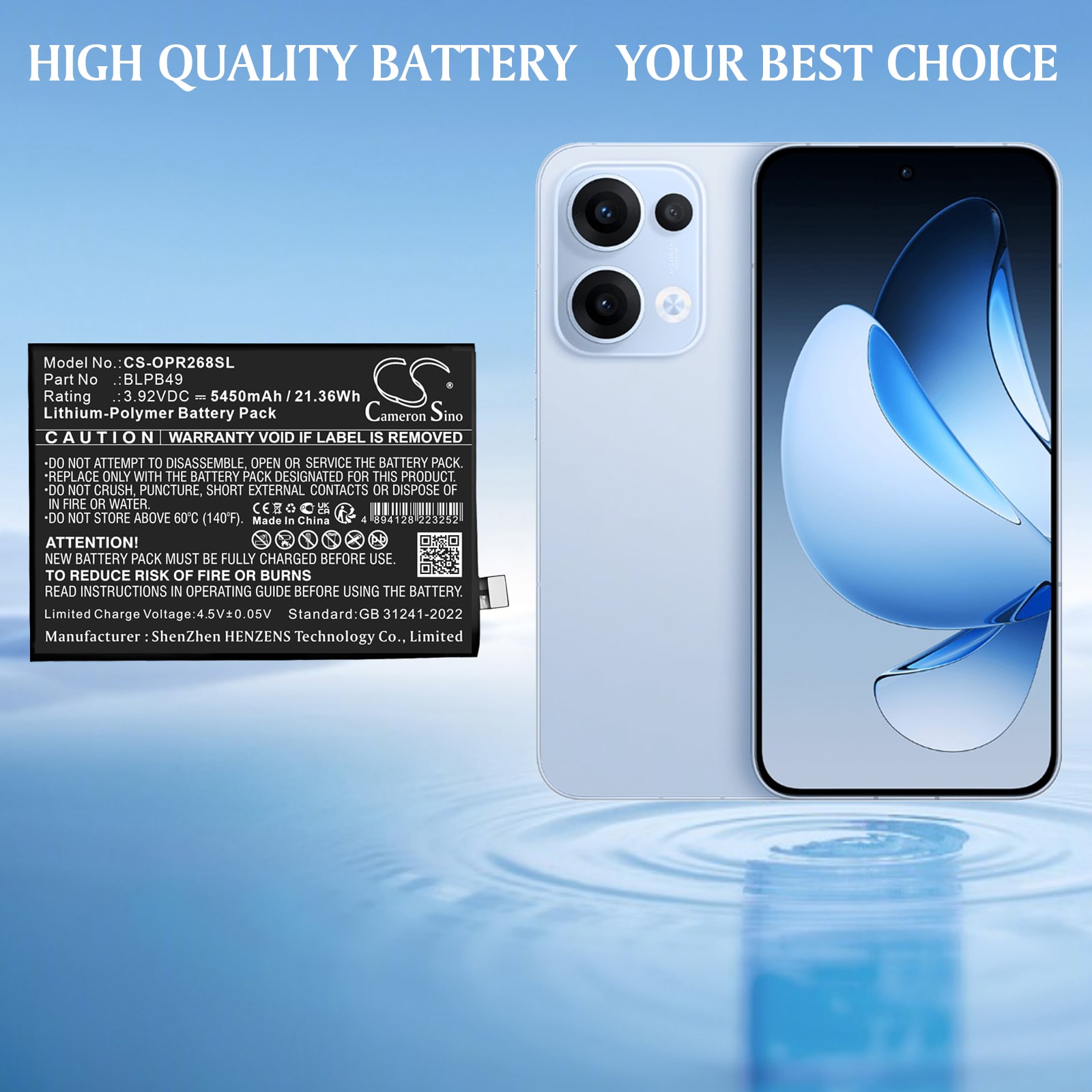 Batteri til SmartPhone, Mobil til OPPO CPH2689, PKM110, Reno13 og andre.