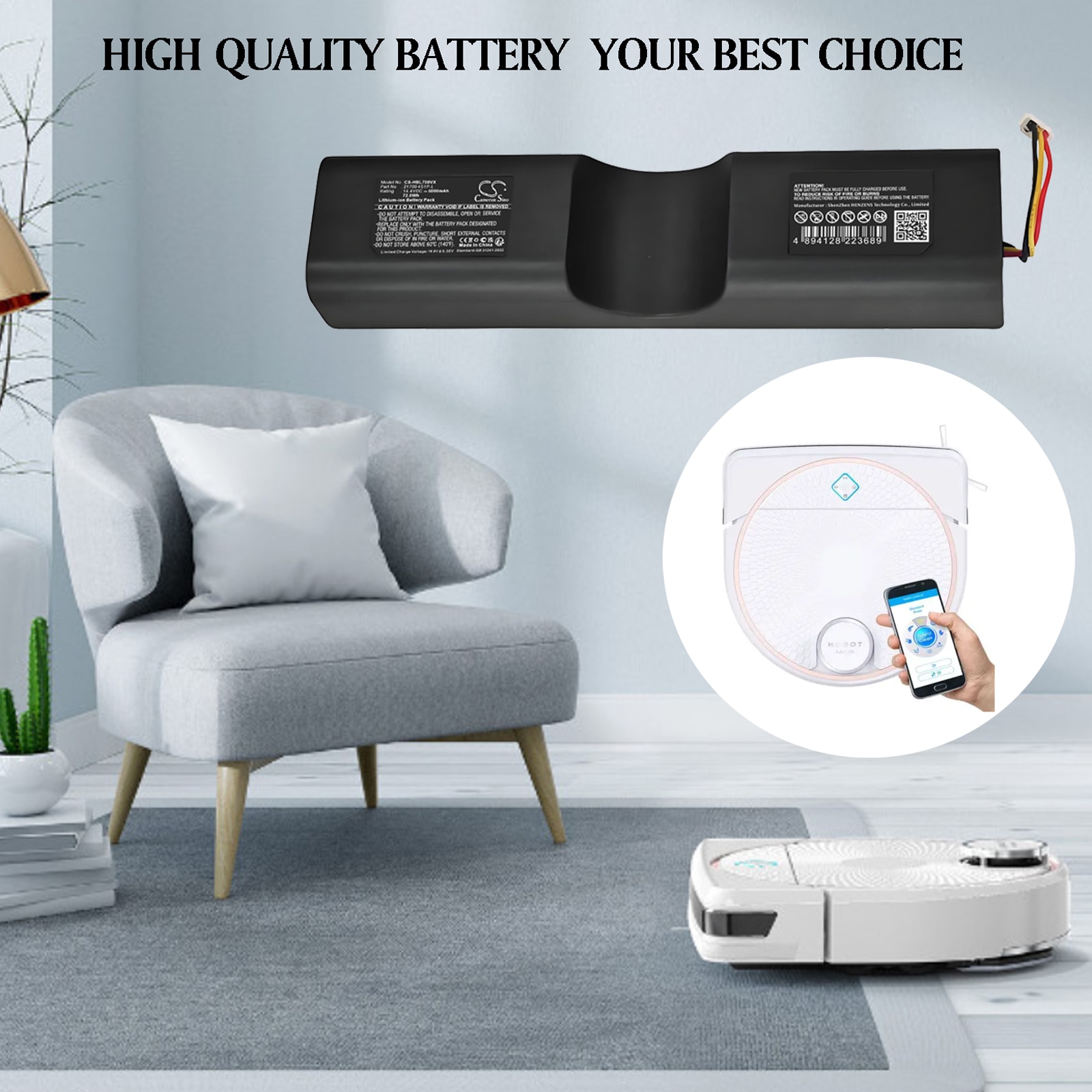 Batteri til vakuum til HOBOT Legee D7, Legee D8