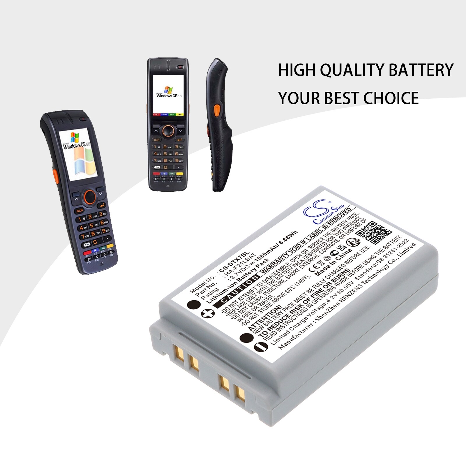 Batteri til stregkodescanner til Casio DT-X7, DT-X7M10E, DT-X7M10R