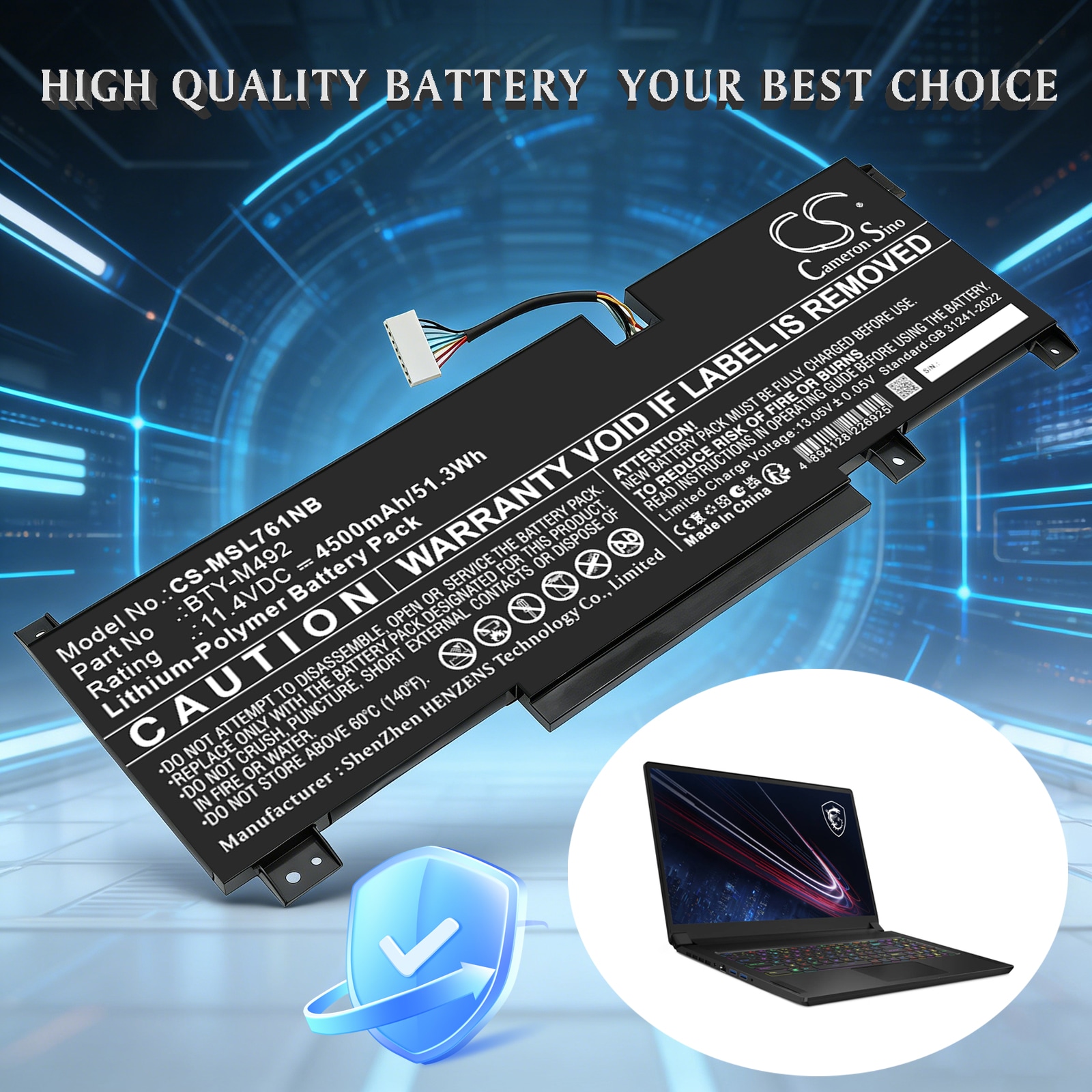 Batteri til notebook, laptop til MSI Bravo 15 B5DD-007XES og andre