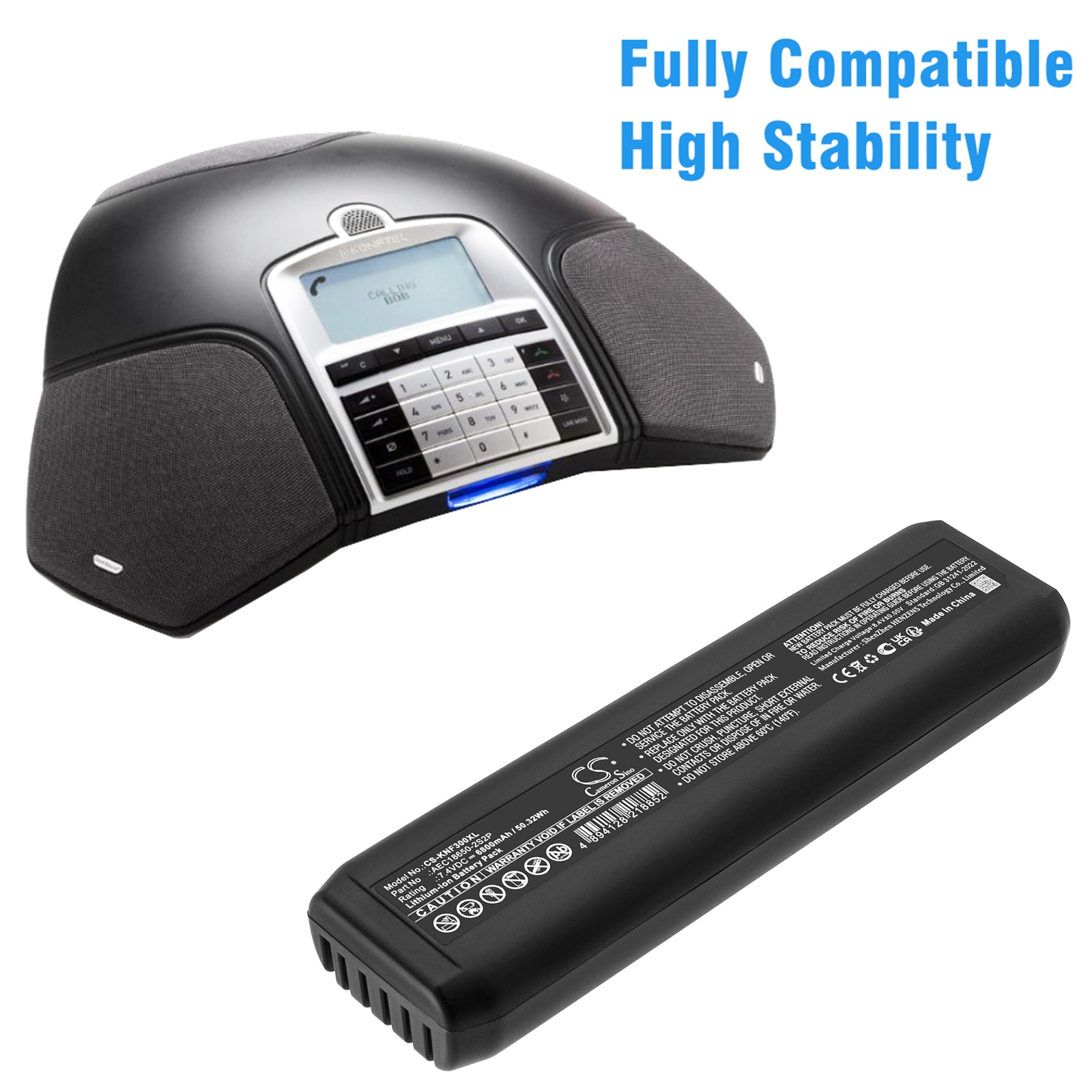 Batteri til kommunikation og konference til Konftel 300M, 300MX, 300W og andre.