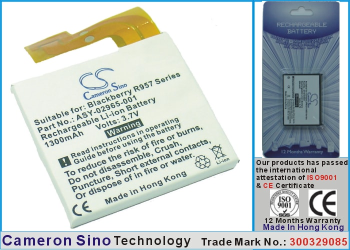 Batteri til mobiltelefon, smartphone til BlackBerry 5790, 5810, 5820 m.fl.