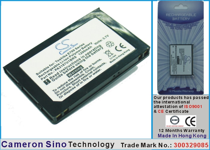 Batteri til Pocket PC og PDA til Toshiba E700, E740, E750 m.fl.