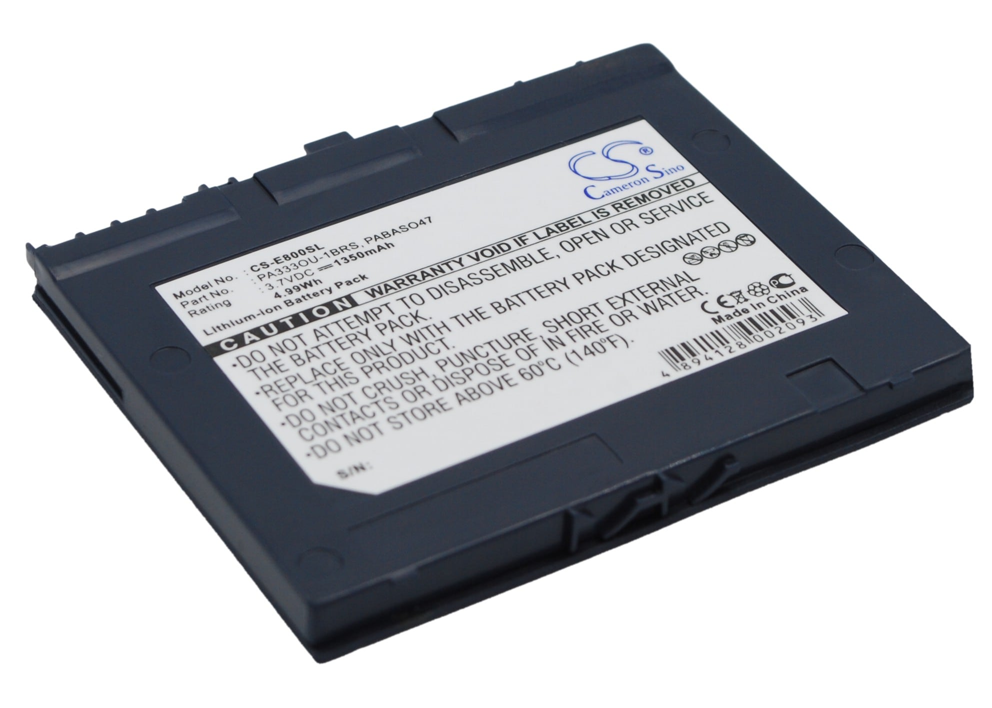 Batteri til Pocket PC og PDA til Toshiba E800, E800 Wi-Fi, E805 m.fl.