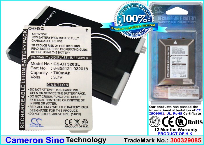 Batteri til mobiltelefon, smartphone til Alcatel OT-320, OT-332, OT-330 m.fl.