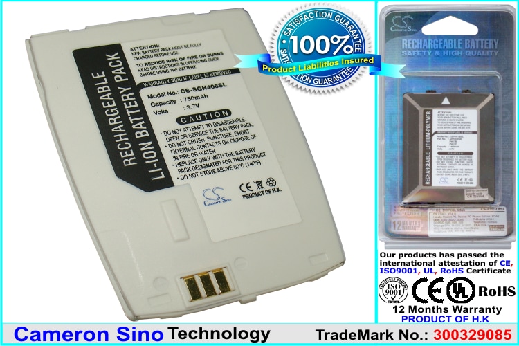 Batteri til mobiltelefon, smartphone til Samsung SGH-A400, SGH-A408, SGH-A401