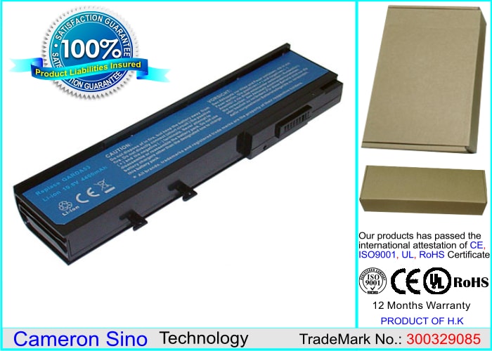 Batteri til bærbar computer, laptop til Acer Ferrari 1100, Ferrari 1100-704G25Mn m.fl.