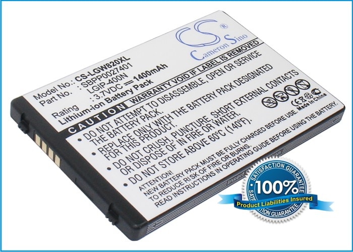 Batteri til mobiltelefon, smartphone til LG GW820, GW825, GW880 m.fl.