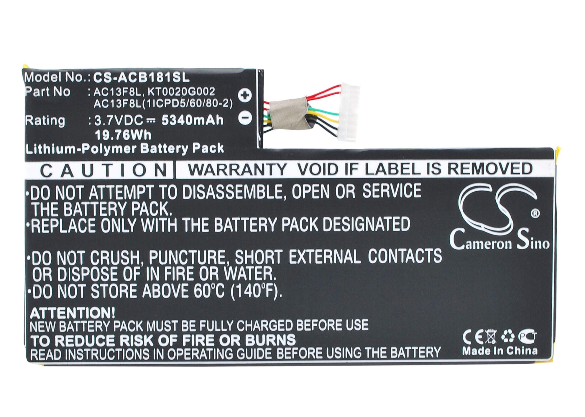 Batteri til tablet til Acer Iconia A1-810 7,9", Iconia W4-820-2668, Iconia W4-820 m.fl.
