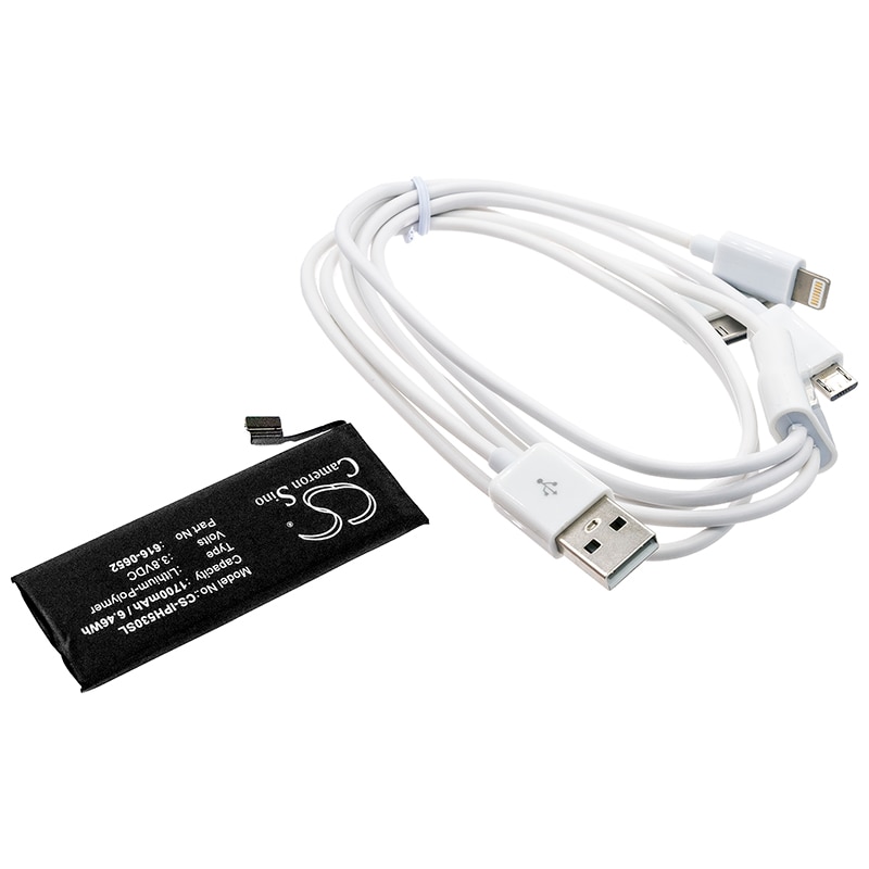 Batteri til kosmetikspejl til Apple iPhone 5s, iPhone 5C, iPhone Light 32 GB m.fl.