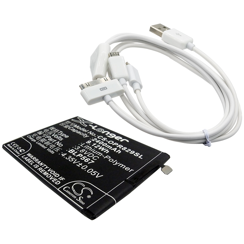 Batteri til mobiltelefon, smartphone til Oppo R829T, R1, R8007 m.fl.