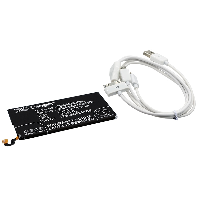 Batteri til kosmetikspejl til Samsung Galaxy S6, SM-G920F, SM-G920 m.fl.
