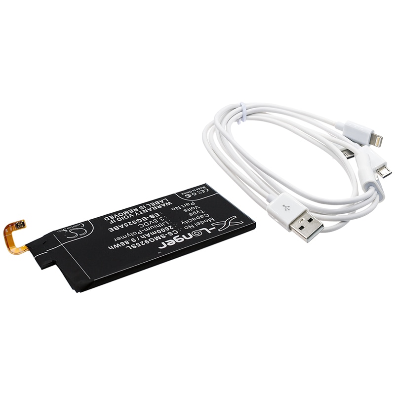 Batteri til kosmetikspejl til Samsung Galaxy S6 Edge, SM-G925, SM-G9250 m.fl.