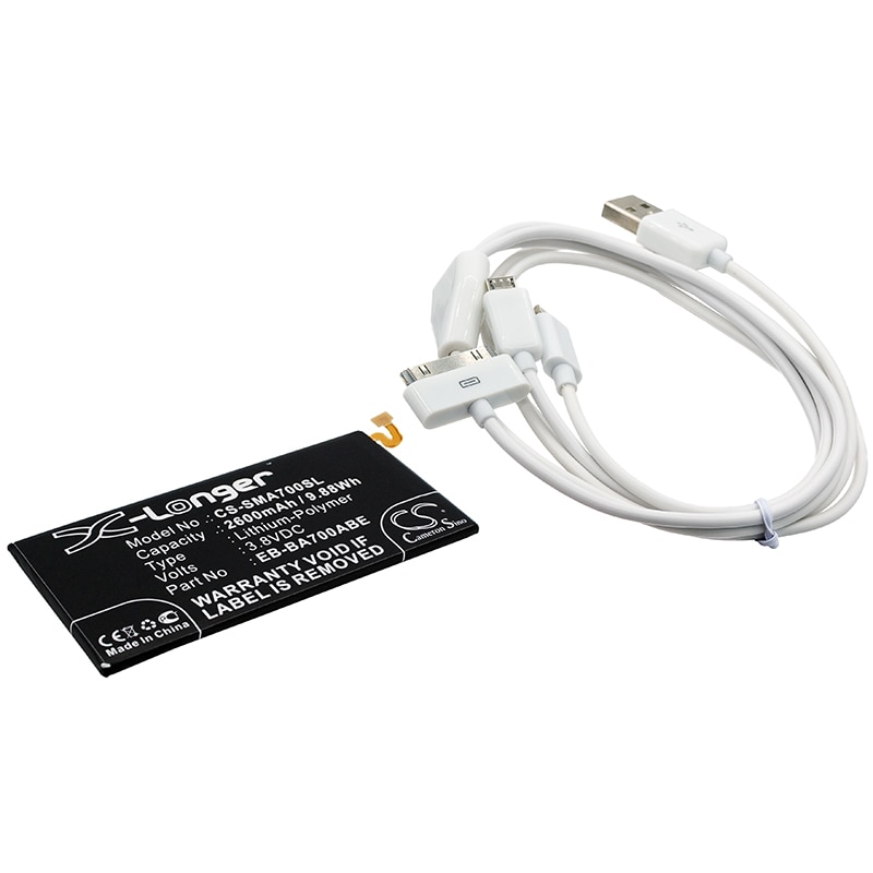 Batteri til kosmetikspejl til Samsung Galaxy A7, SM-A700F, SM-A700FD m.fl.