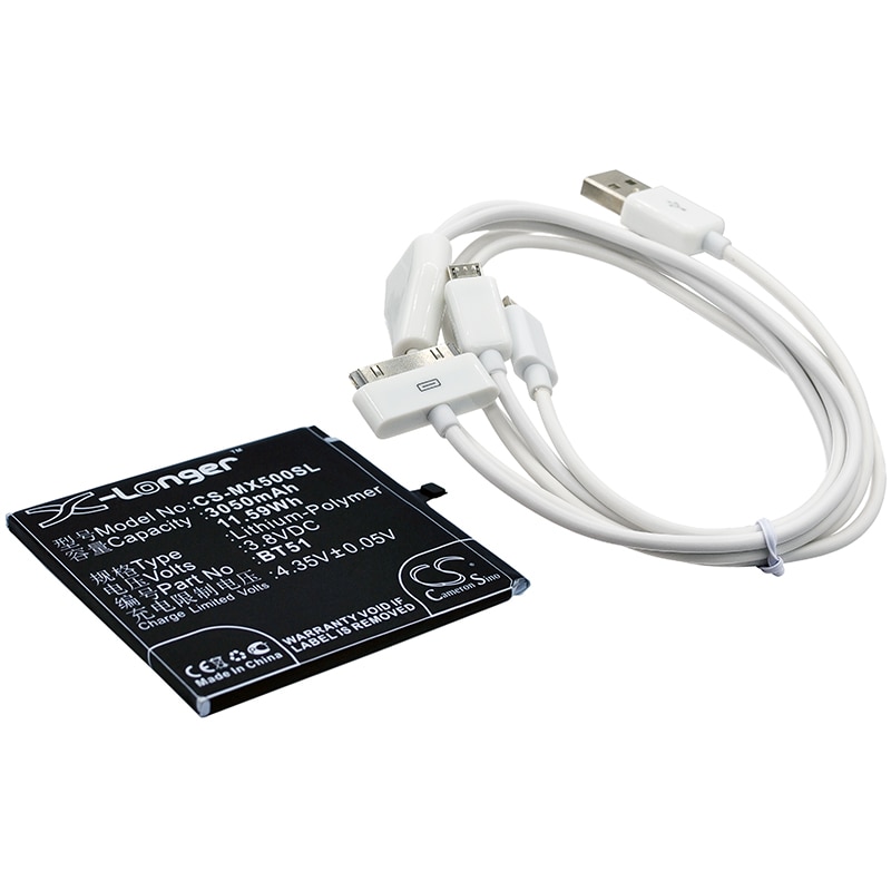 Batteri til mobiltelefon, smartphone til Meizu MX5, MX5 Dual SIM, M575 Dual SIM m.fl.